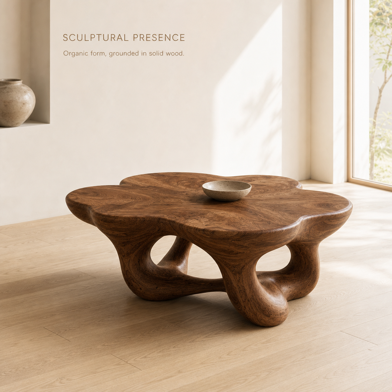 Marin Rounded Wood Coffee Table - Design 222 - product image 03