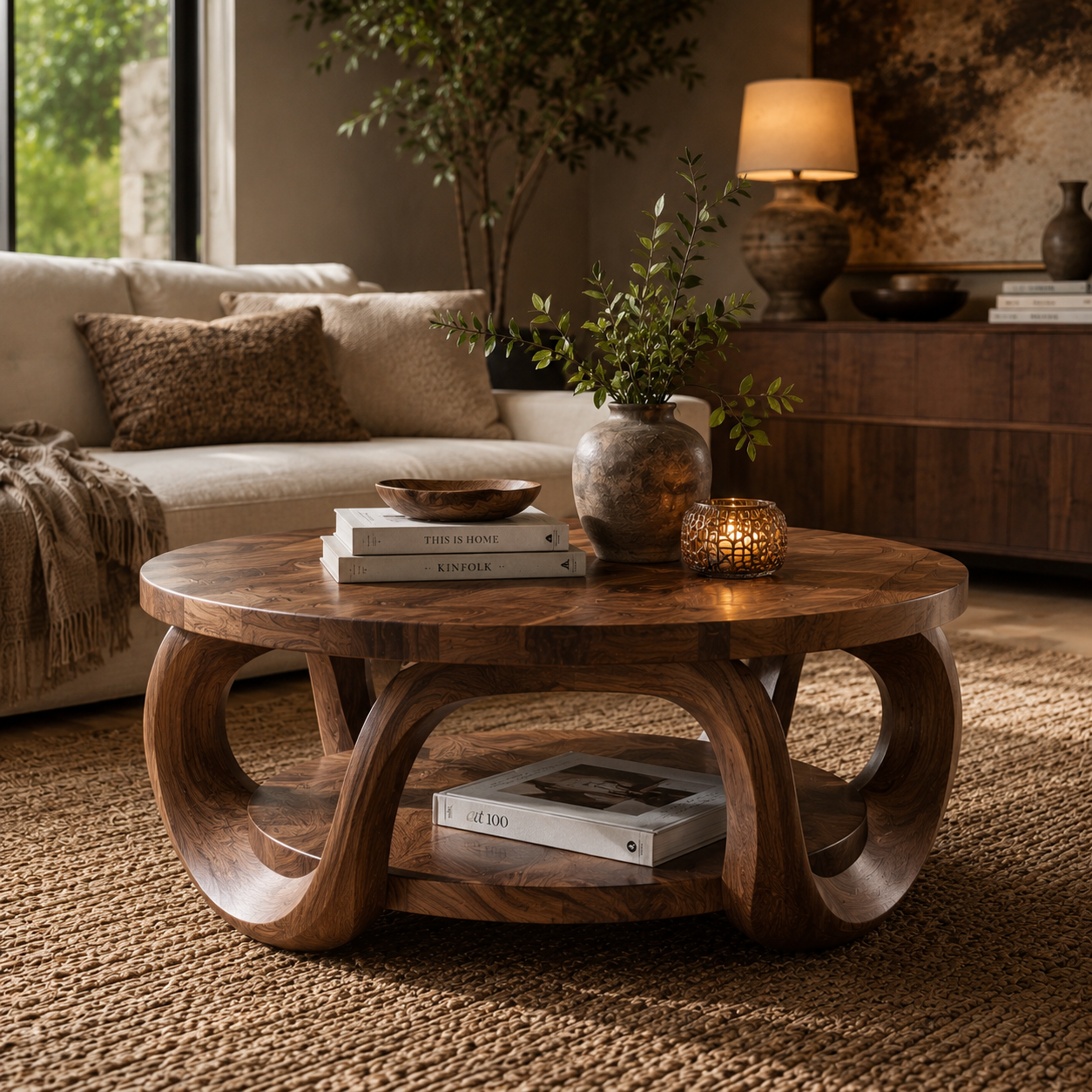 Veyra Sculptural Round Coffee Table - Design 226 - main view
