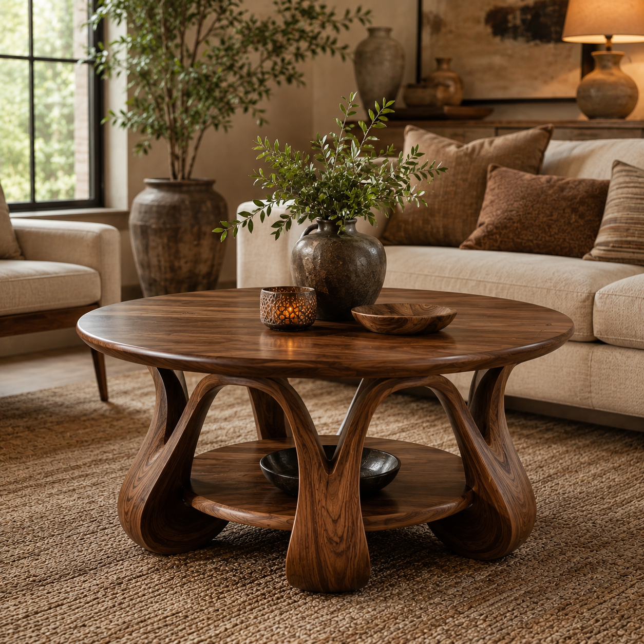 Rowan Sculptural Round Coffee Table - Design 229 - main view