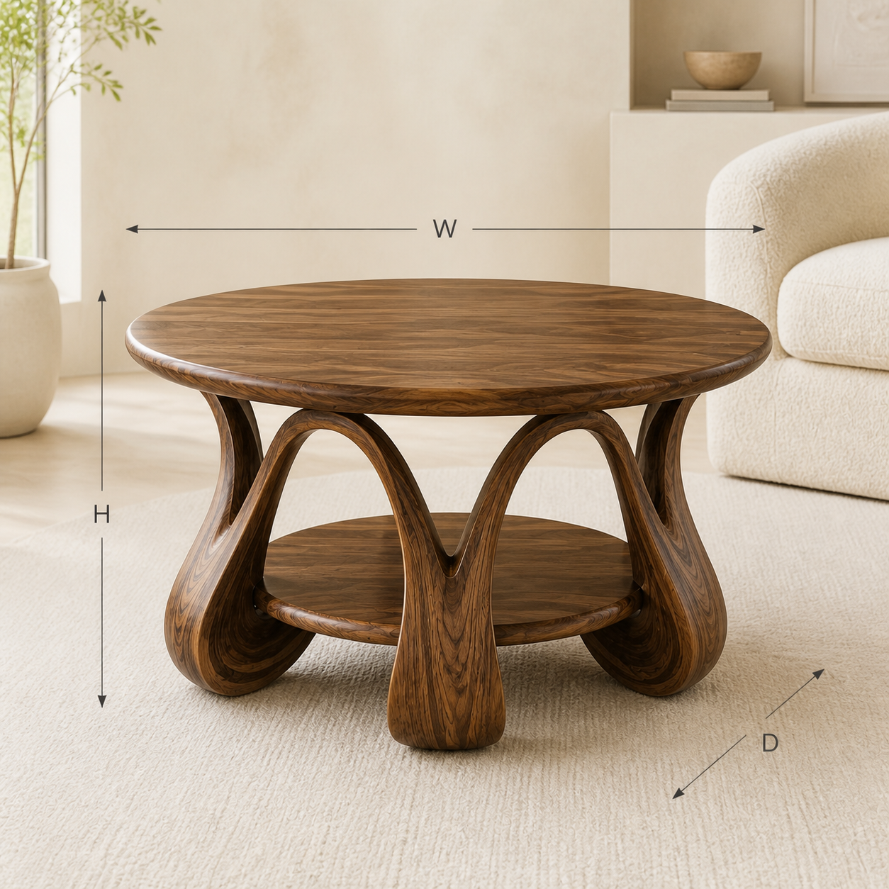 Rowan Sculptural Round Coffee Table - Design 229 - product image 08