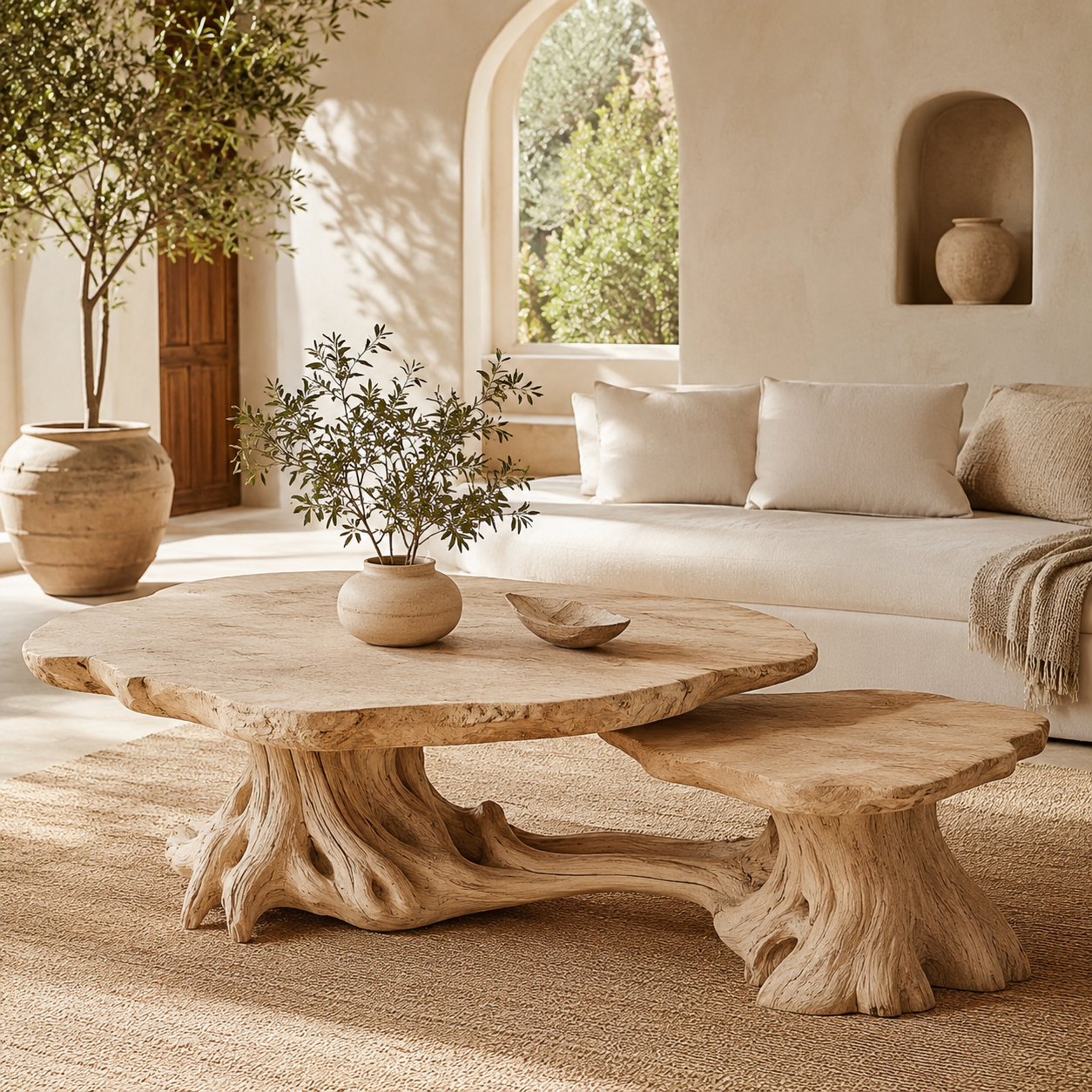 Marin Rounded Wood Coffee Table - Design 232 - main view