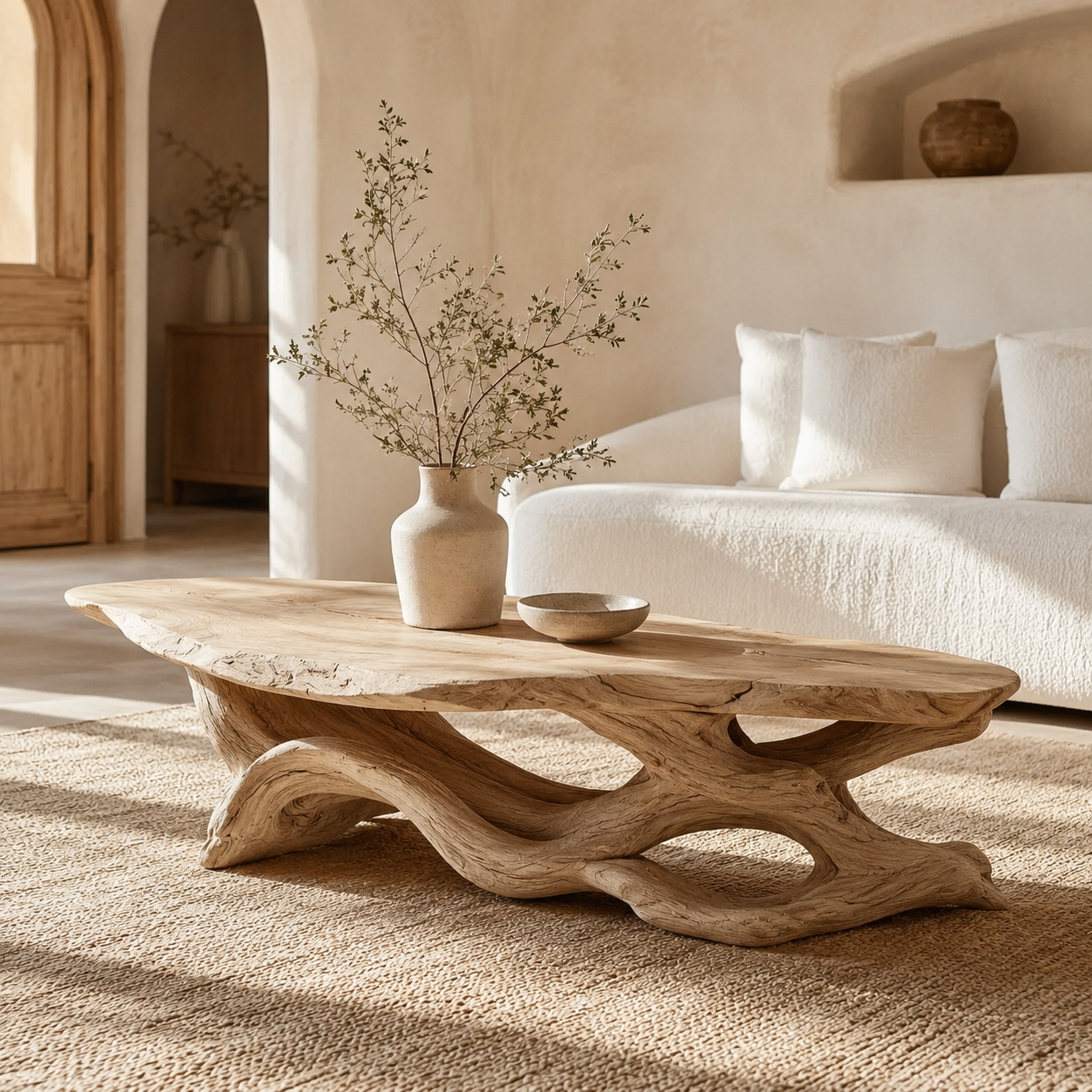 Marin Rounded Wood Coffee Table - Design 253 - main view
