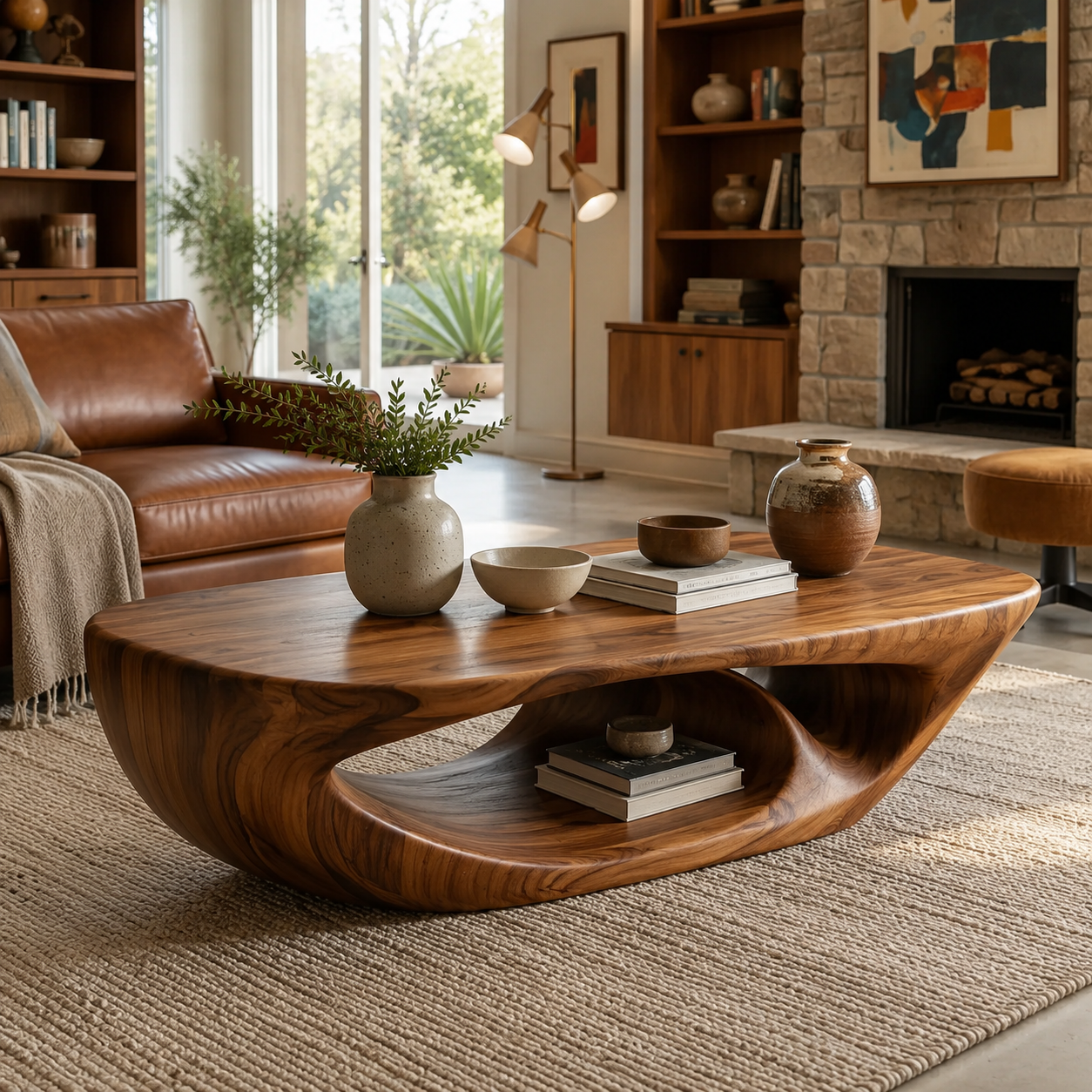 Marin Rounded Wood Coffee Table - Design 274 - main view