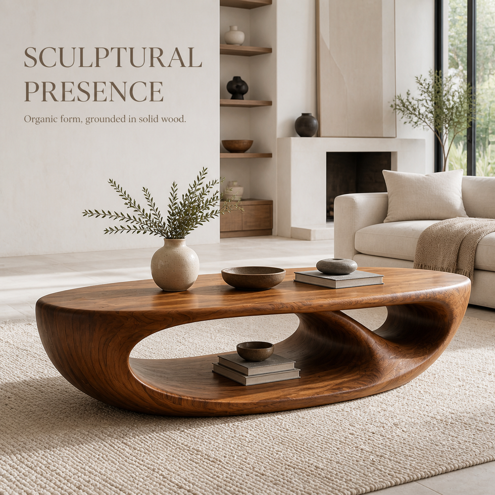 Marin Rounded Wood Coffee Table - Design 274 - product image 03