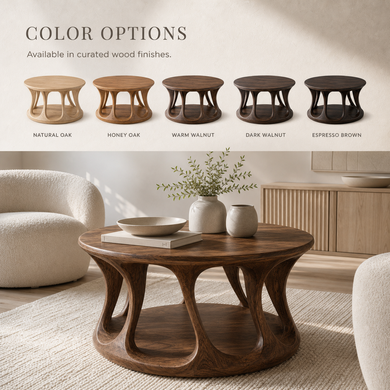 Arden Organic Round Coffee Table - Design 283 - product image 11