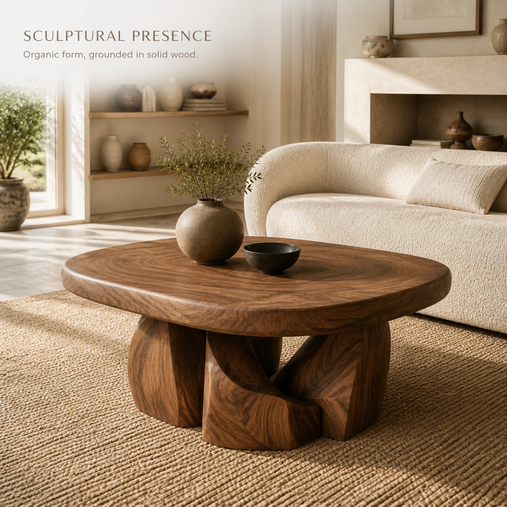 Liora Warm Wood Round Coffee Table - Design 289 - product image 03