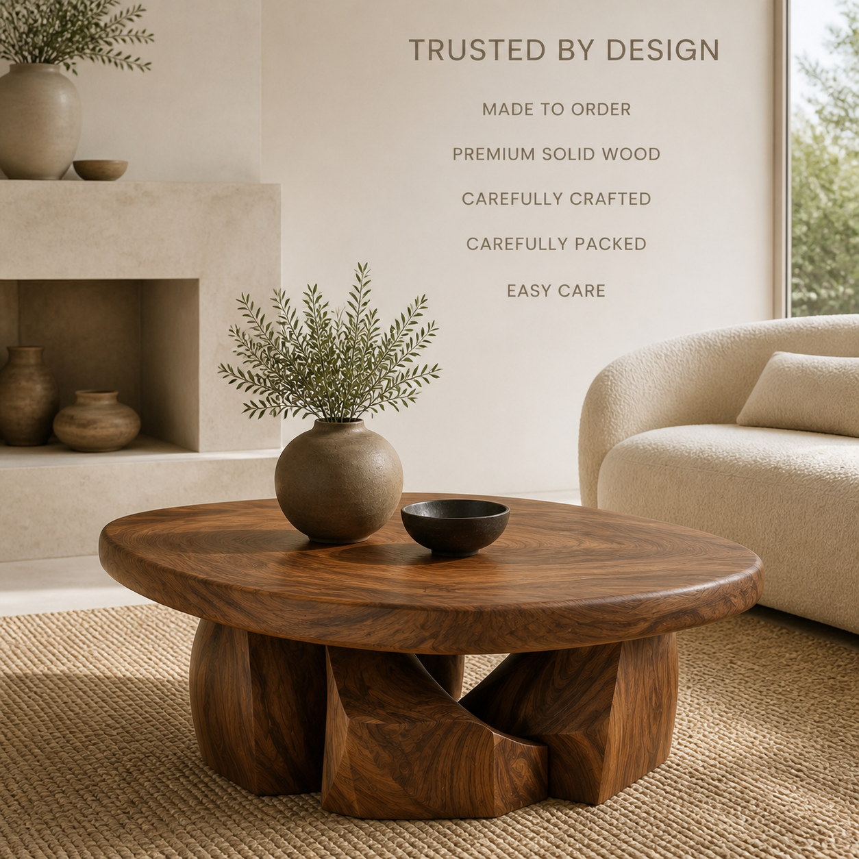 Liora Warm Wood Round Coffee Table - Design 289 - product image 09