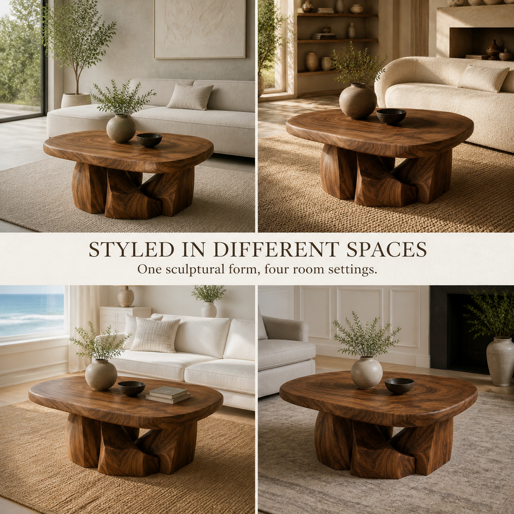 Liora Warm Wood Round Coffee Table - Design 289 - product image 10