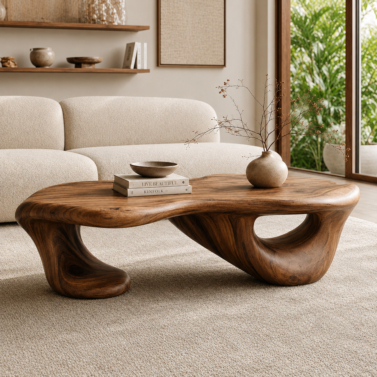 Marin Rounded Wood Coffee Table - Design 291 - main view