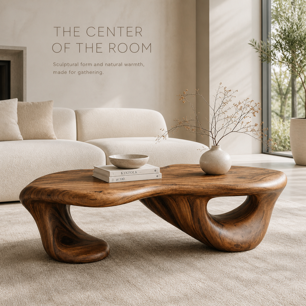 Marin Rounded Wood Coffee Table - Design 291 - product image 02