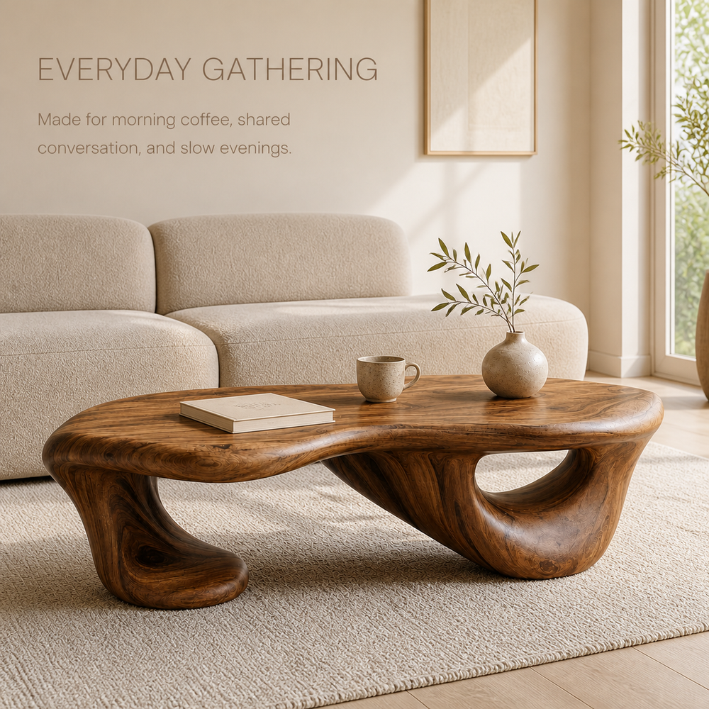 Marin Rounded Wood Coffee Table - Design 291 - product image 07