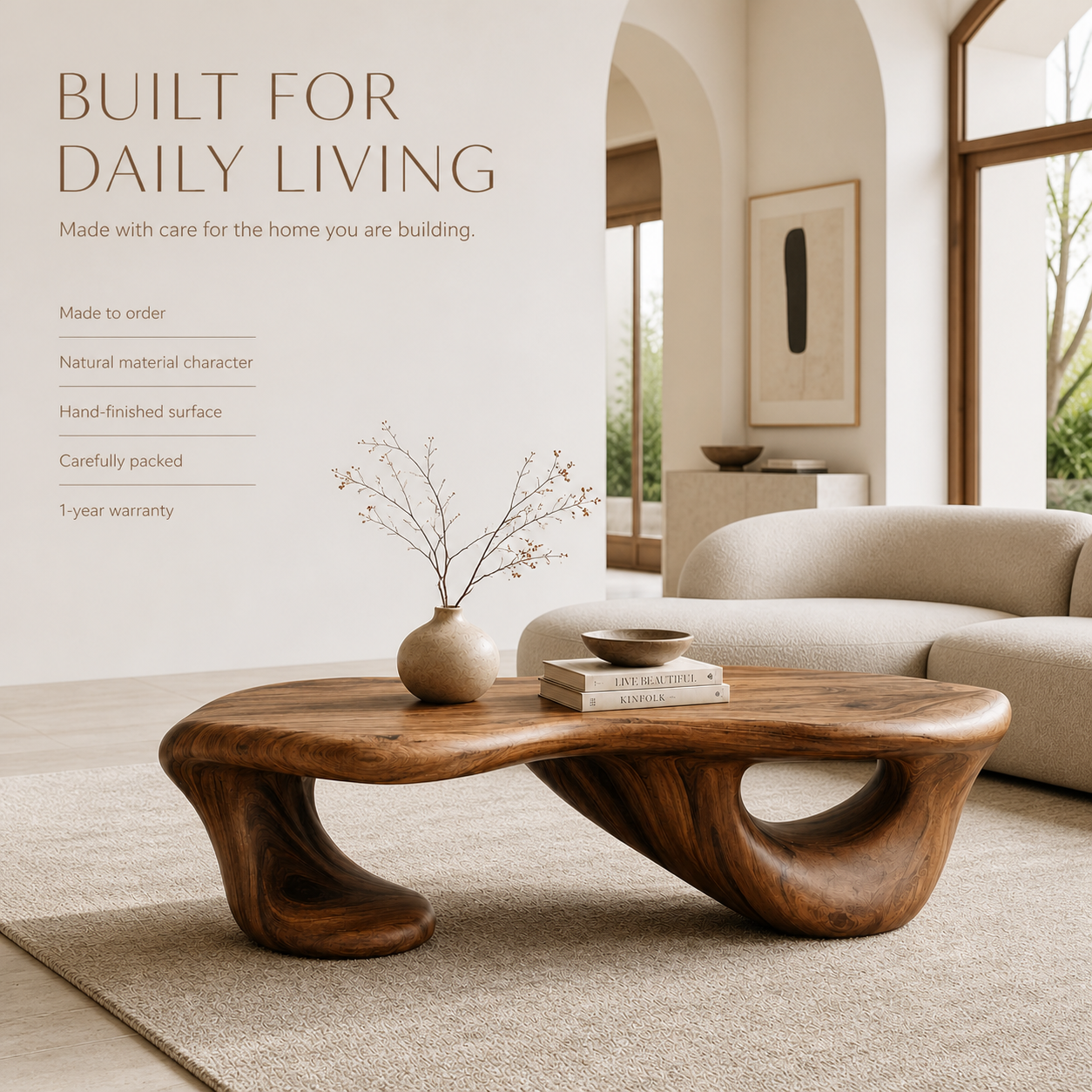 Marin Rounded Wood Coffee Table - Design 291 - product image 09