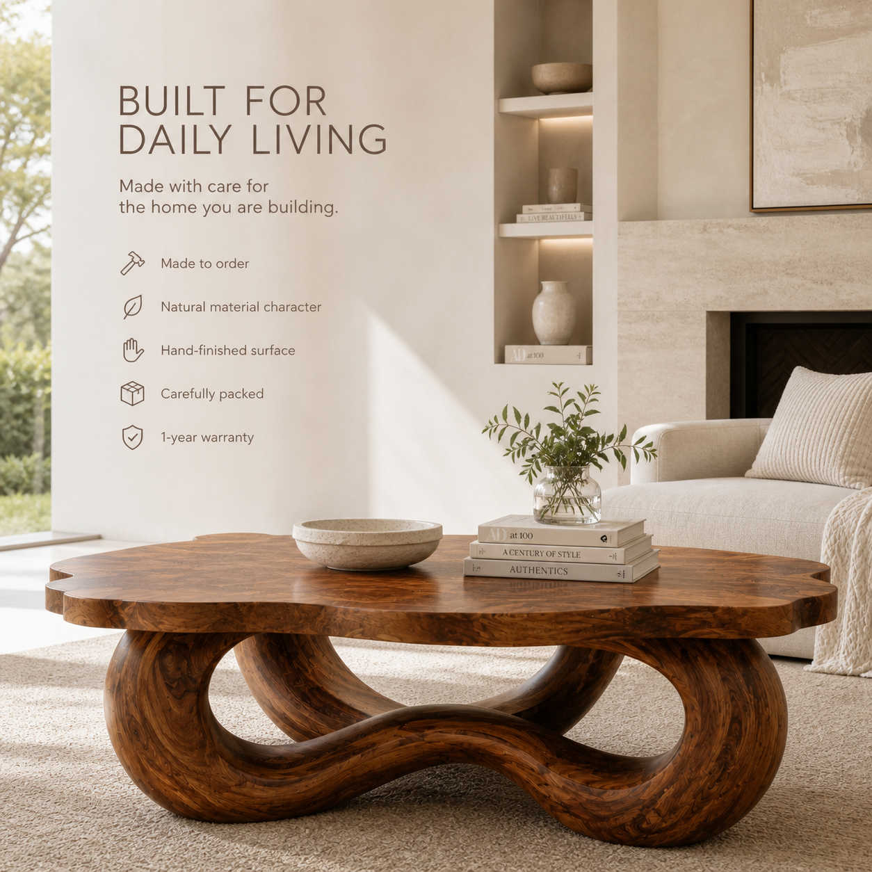 Arden Organic Round Coffee Table - Design 294 - product image 09