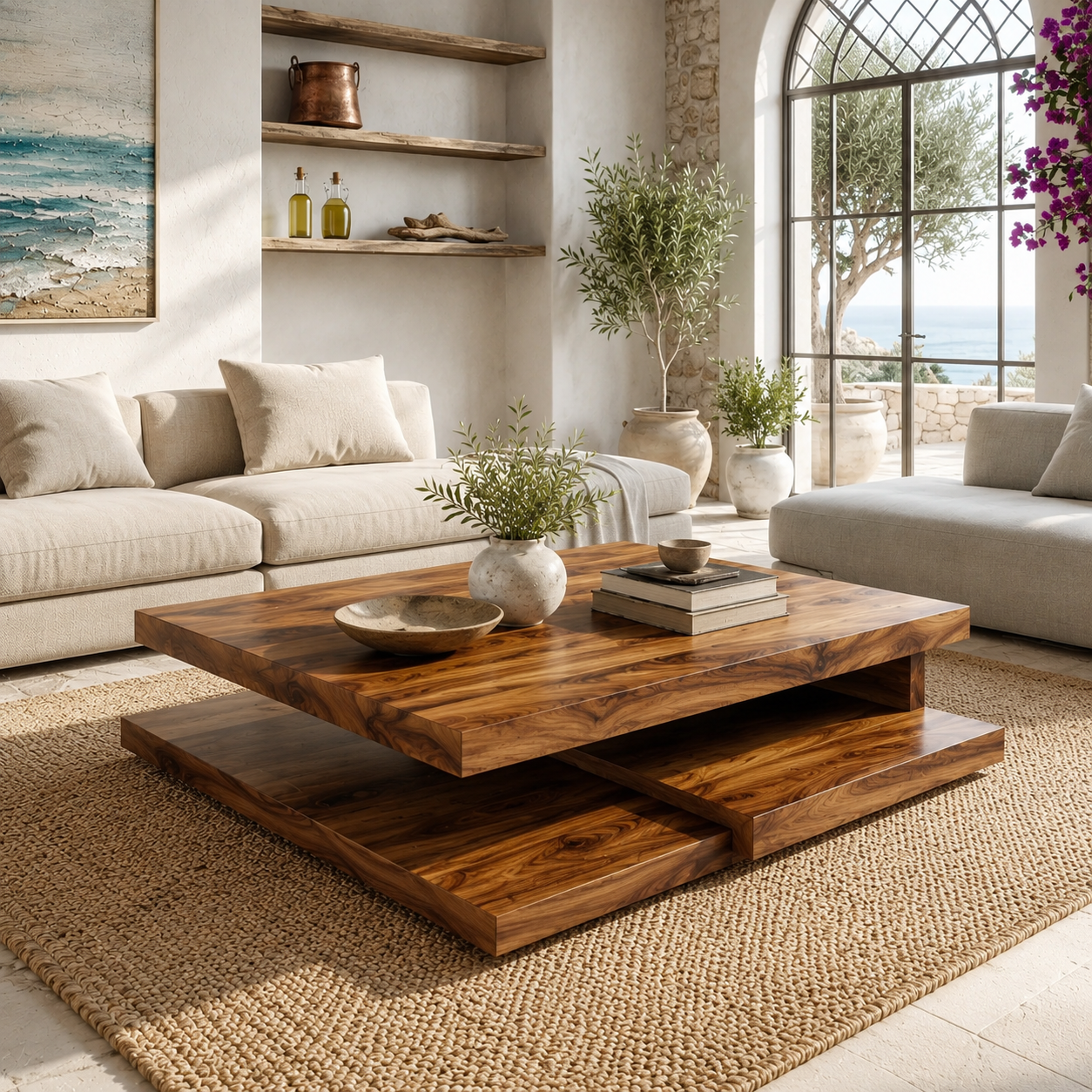 Elara Rounded Living Room Coffee Table - Design 303 - main view