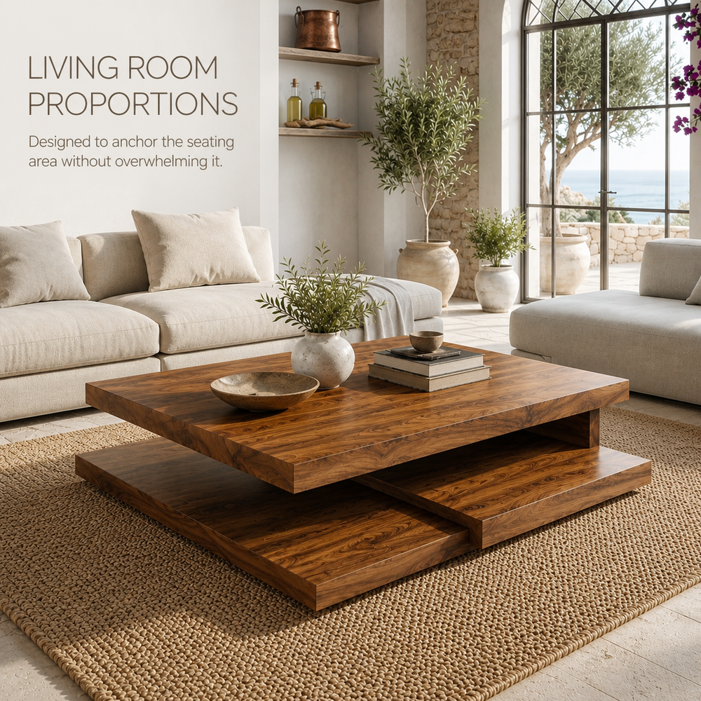 Elara Rounded Living Room Coffee Table - Design 303 - product image 04