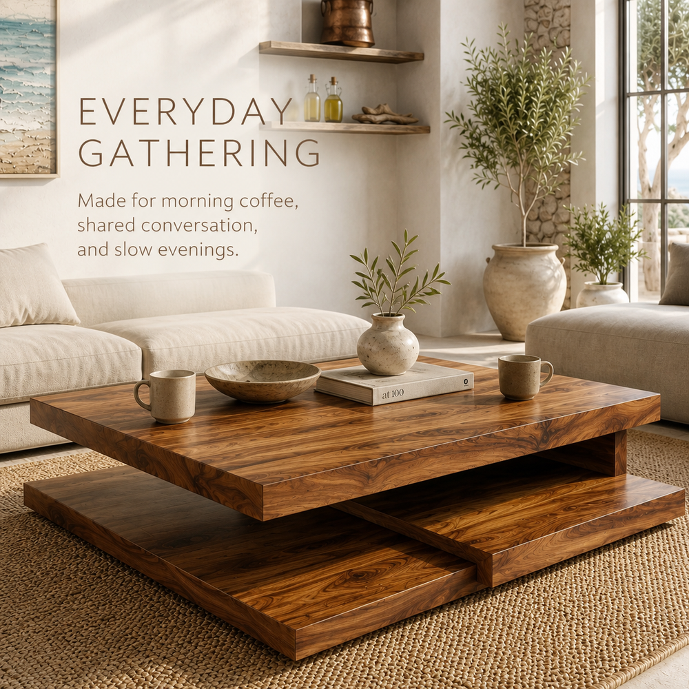 Elara Rounded Living Room Coffee Table - Design 303 - product image 07