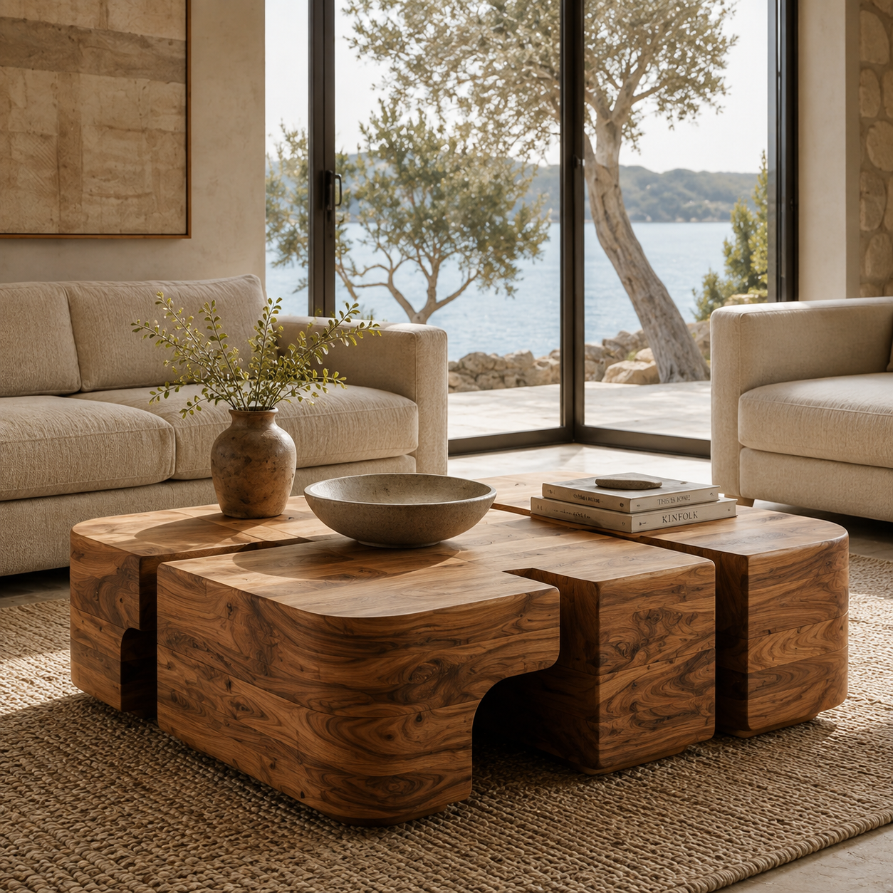 Liora Warm Wood Round Coffee Table - Design 310 - main view