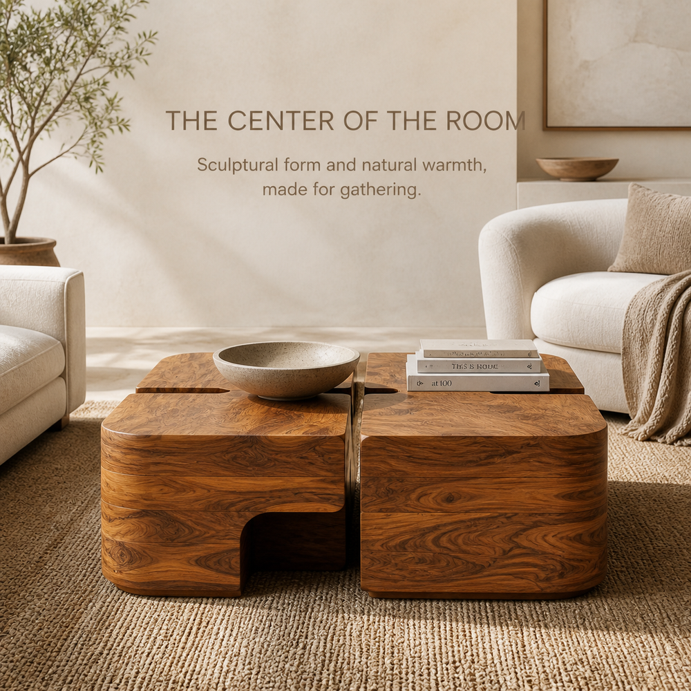 Liora Warm Wood Round Coffee Table - Design 310 - product image 02