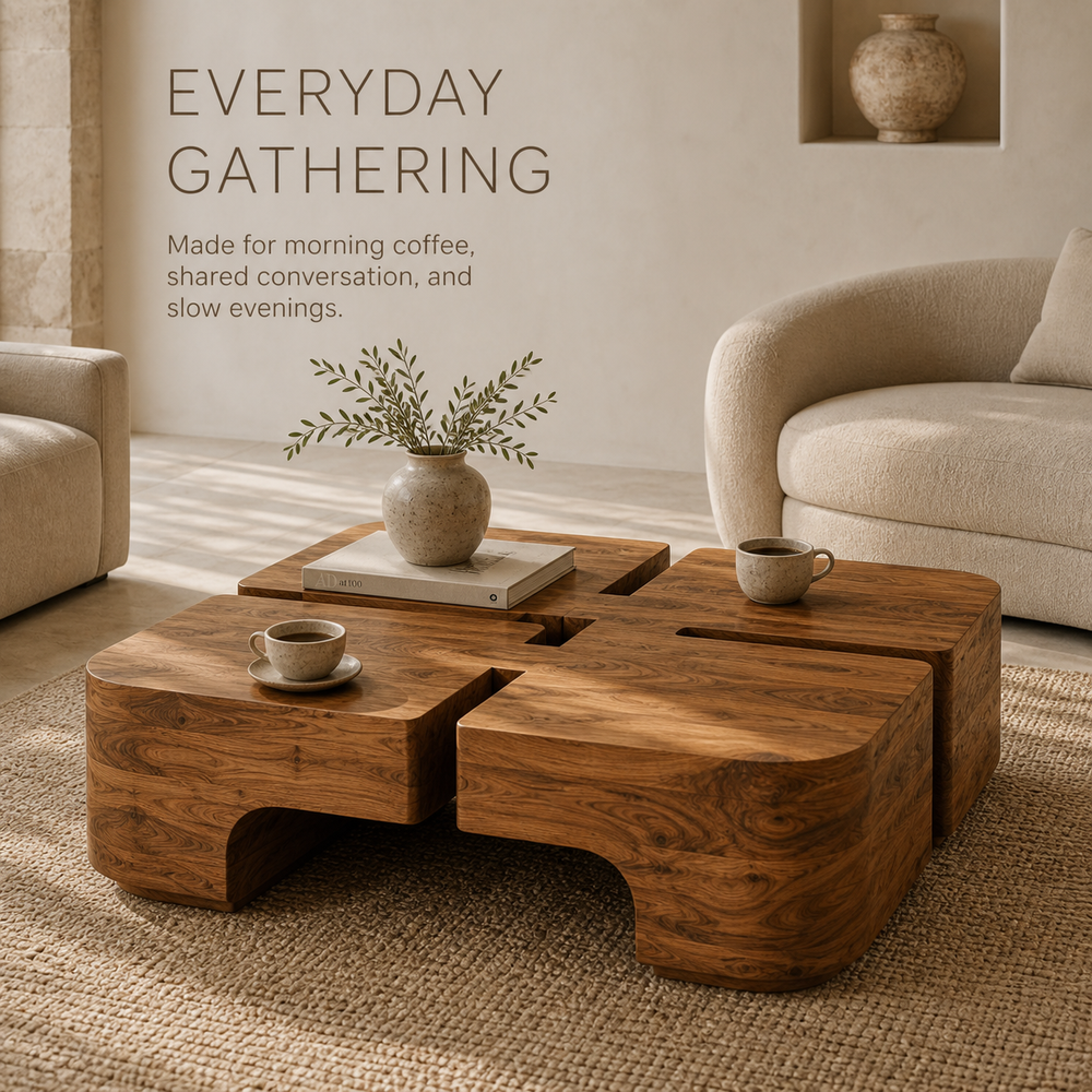Liora Warm Wood Round Coffee Table - Design 310 - product image 07