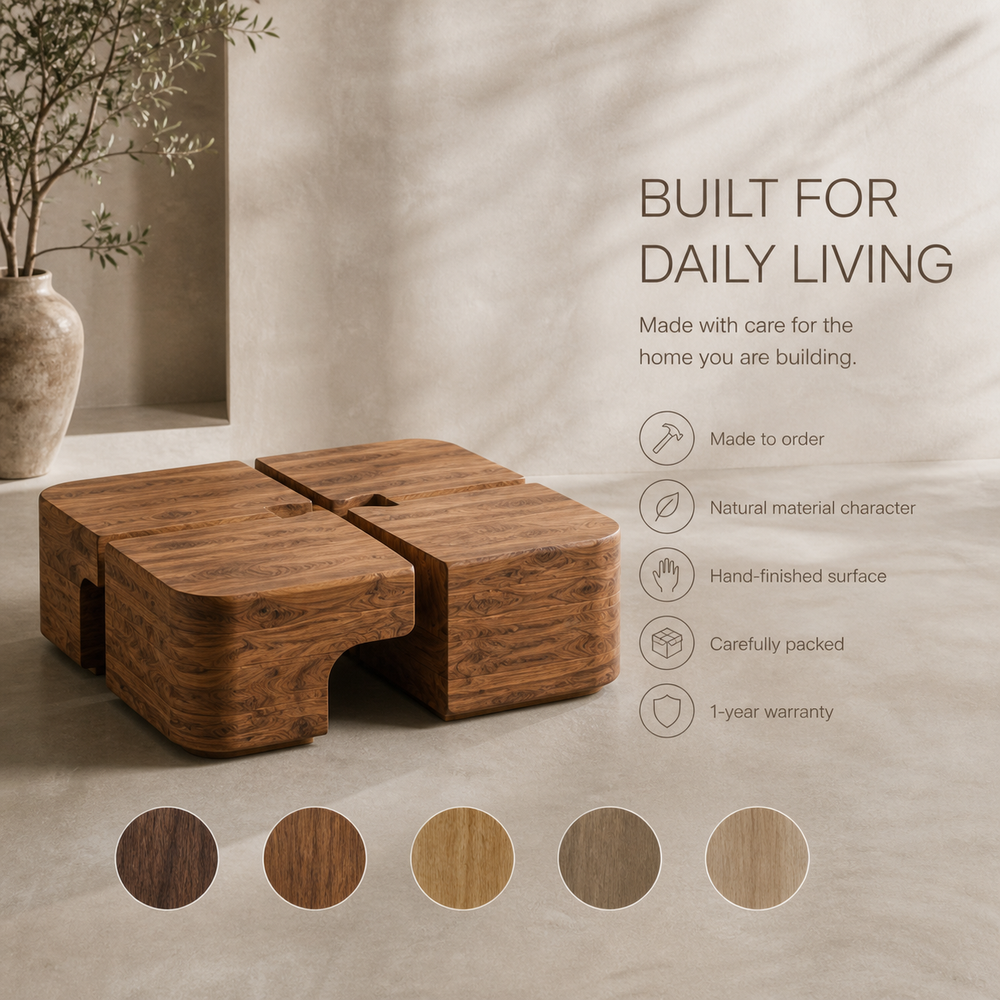 Liora Warm Wood Round Coffee Table - Design 310 - product image 09
