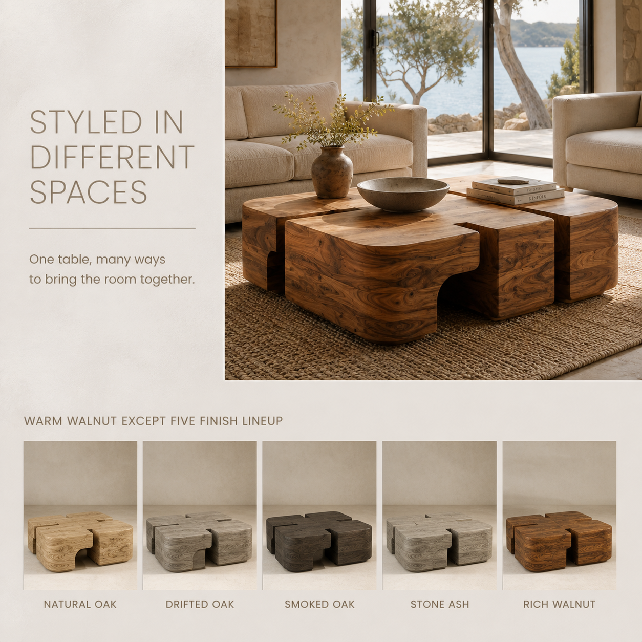 Liora Warm Wood Round Coffee Table - Design 310 - product image 10