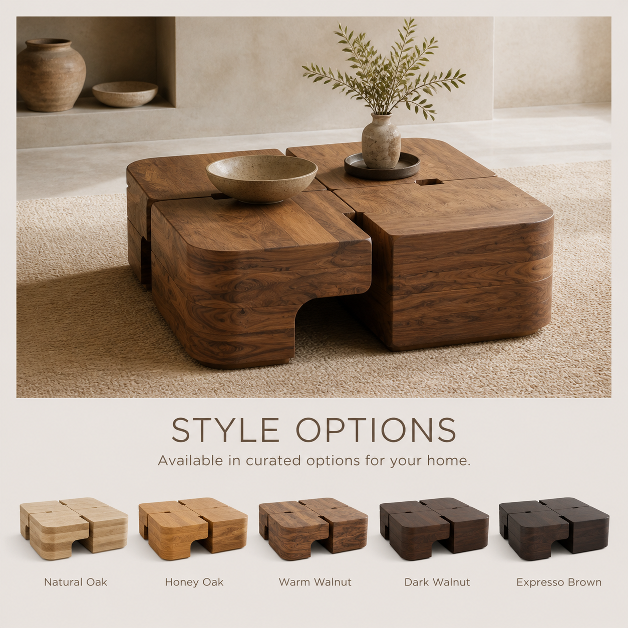 Liora Warm Wood Round Coffee Table - Design 310 - product image 11