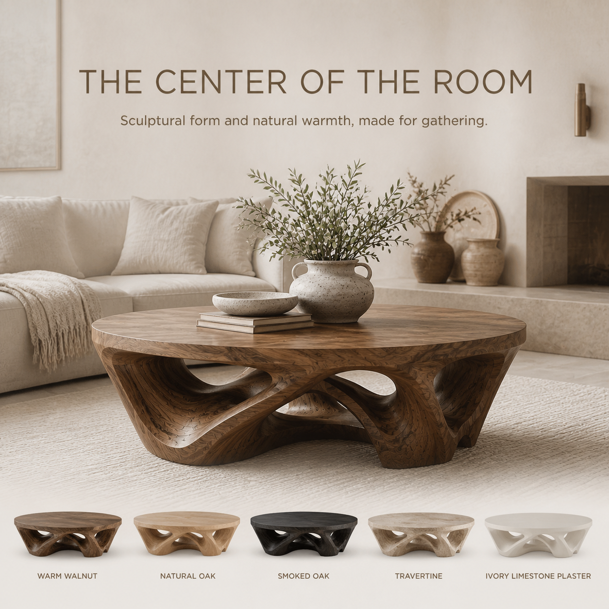 Orin Organic Round Coffee Table - Design 316 - product image 02