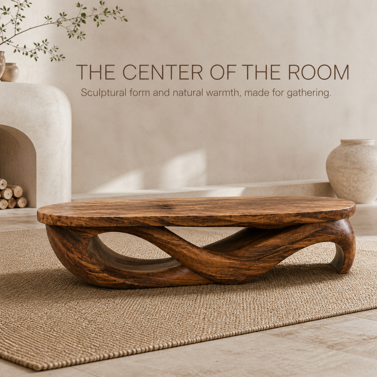 Marin Rounded Wood Coffee Table - Design 325 - product image 02