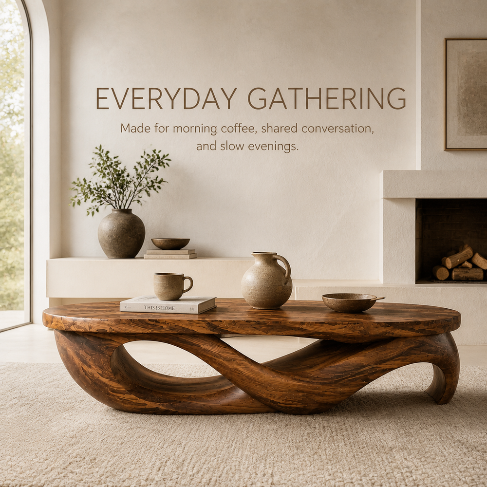 Marin Rounded Wood Coffee Table - Design 325 - product image 07