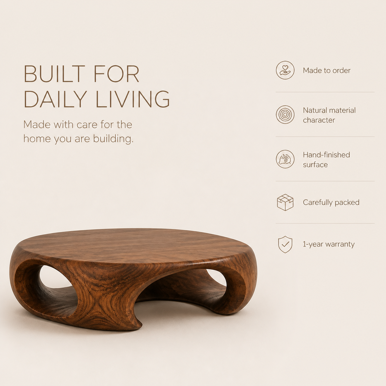 Vale Sculptural Round Coffee Table - Design 331 - product image 09