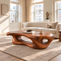 Aurelle Sculptural Solid Wood Coffee Table - Design 336 - main view