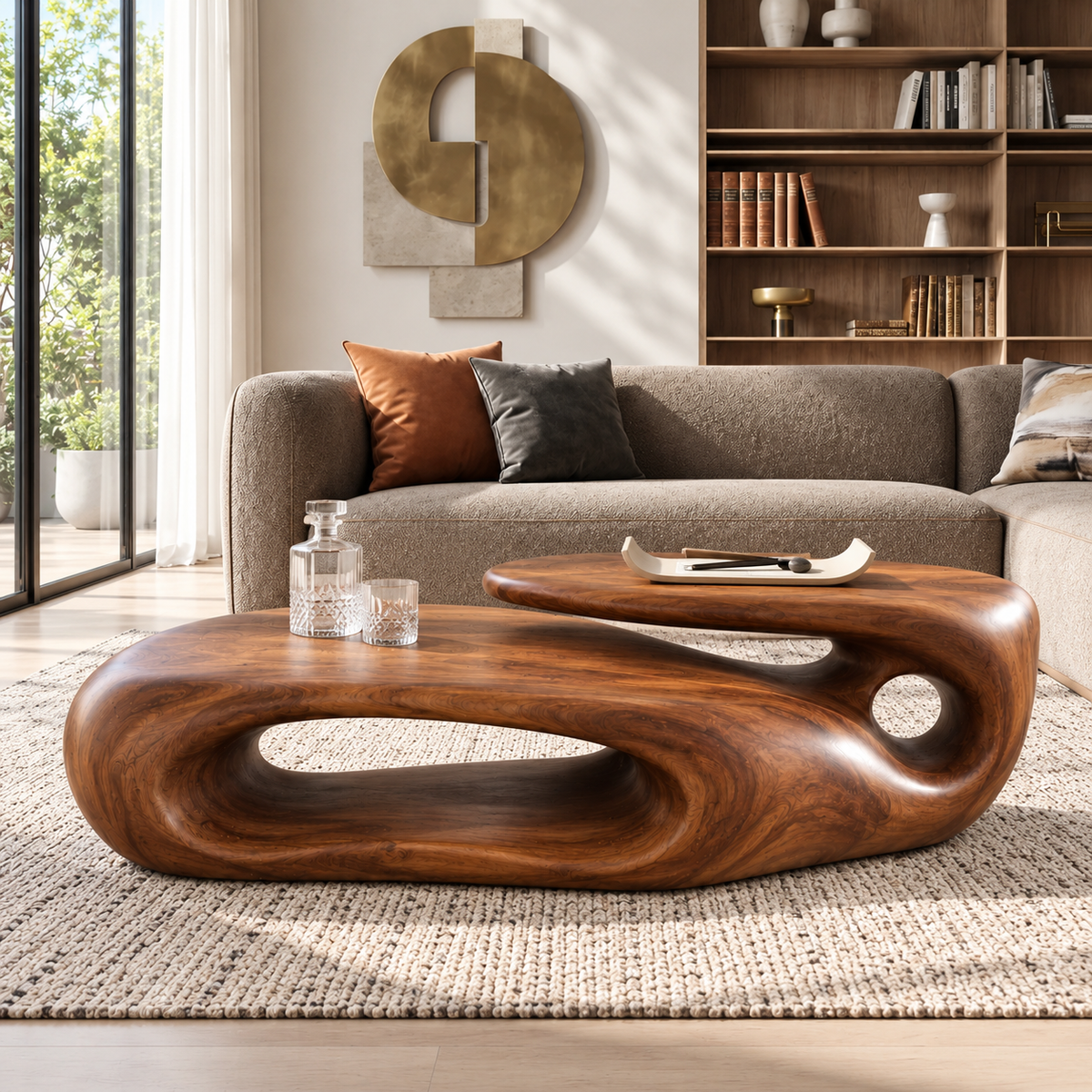 Soren Sculptural Solid Wood Coffee Table - Design 342 - main view