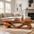 Brielle Sculptural Solid Wood Coffee Table - Design 345 - main view