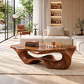 Darian Sculptural Solid Wood Coffee Table - Design 348 - main view