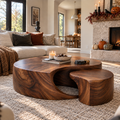 Isla Sculptural Solid Wood Coffee Table Set - Design 352 - main view