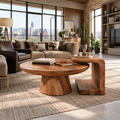 Eira Sculptural Solid Wood Coffee Table Set - Design 355 - main view