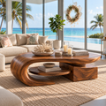 Brisa Sculptural Solid Wood Coffee Table - Design 358 - main view