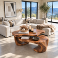 Noelle Sculptural Solid Wood Coffee Table Set - Design 365 - main view