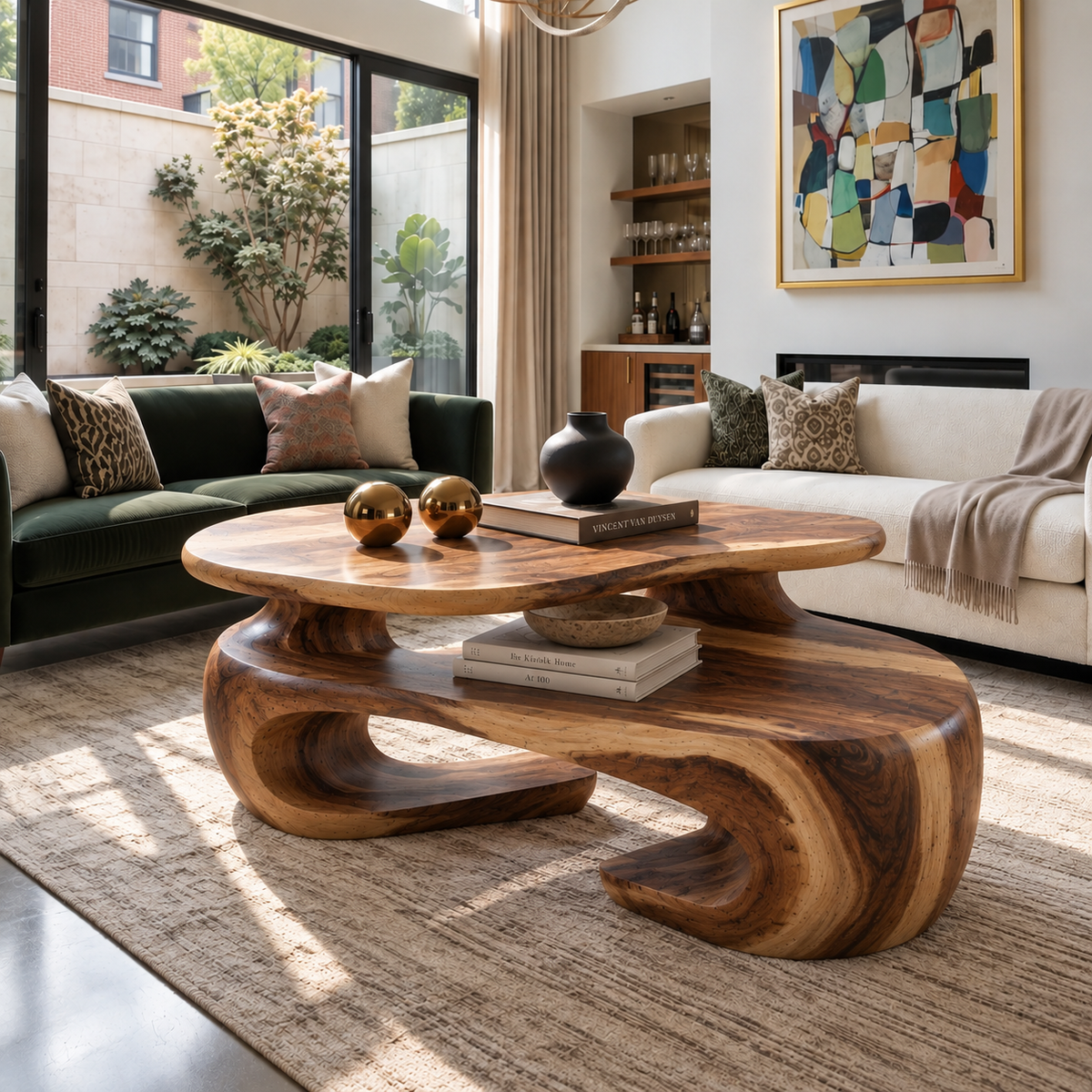 Seraph Sculptural Solid Wood Coffee Table - Design 367 - main view