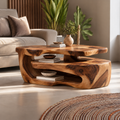Maelle Sculptural Solid Wood Coffee Table - Design 368 - main view