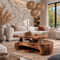 Corin Sculptural Solid Wood Coffee Table - Design 369 - main view