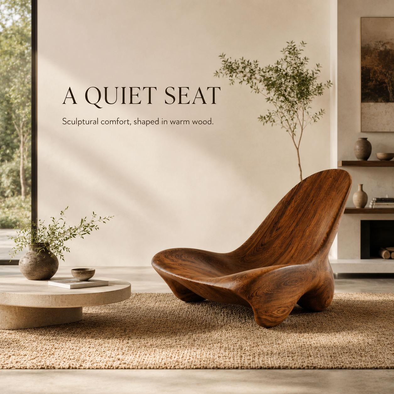 Alden Sculptural Wood Chair - Design 001 - product image 02