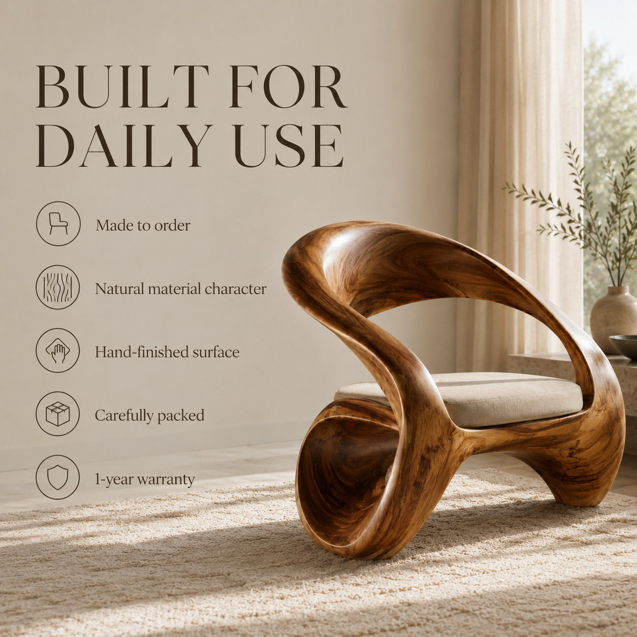 Mira Organic Lounge Chair - Design 002 - product image 09