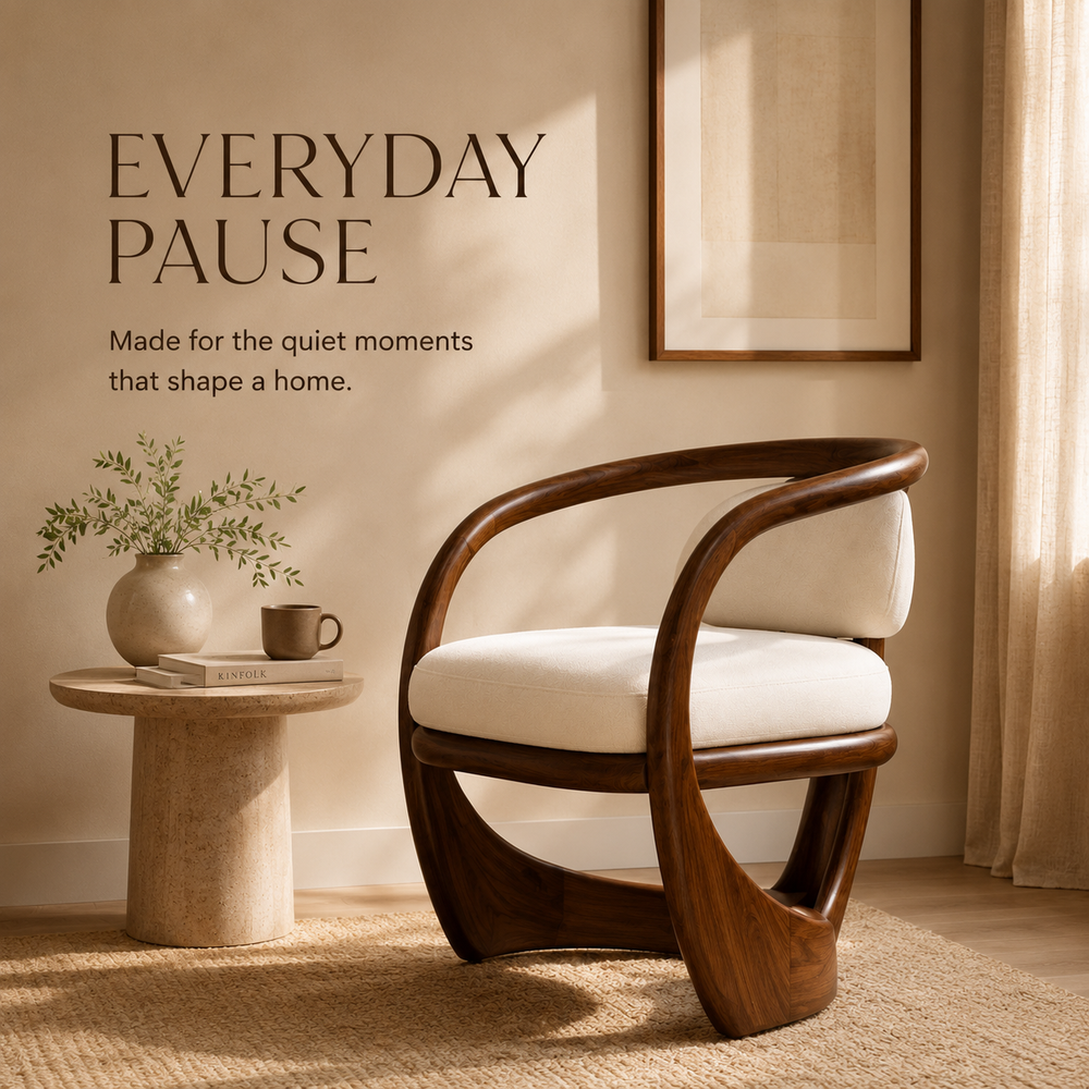 Alden Sculptural Wood Chair - Design 011 - main view