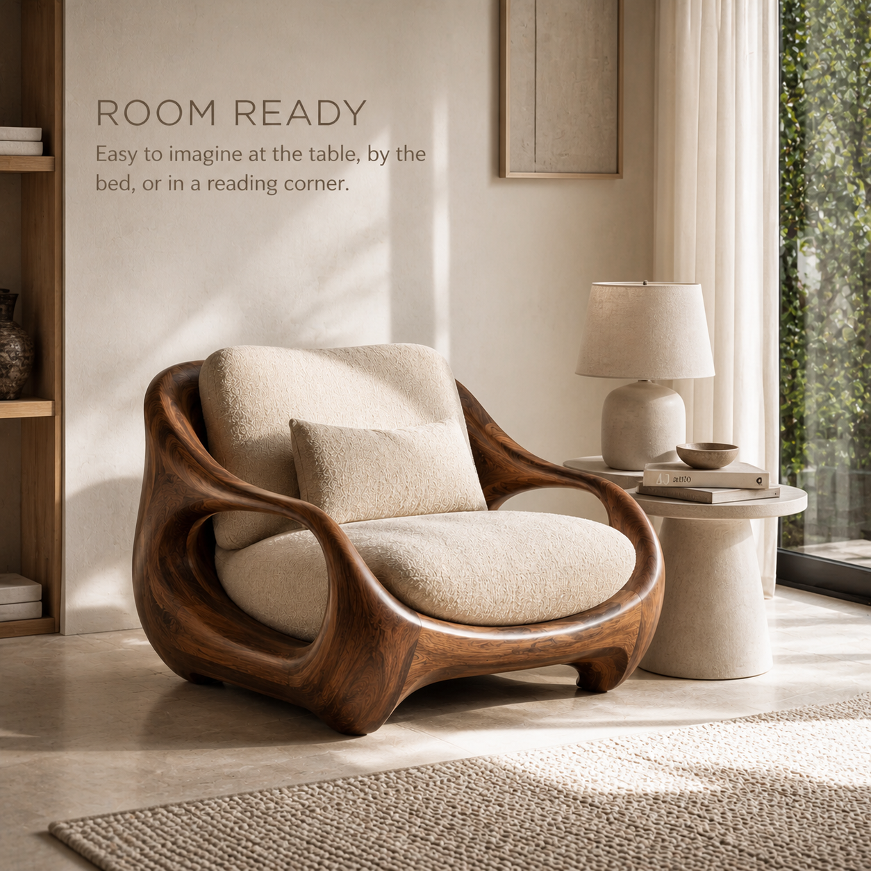 Alden Sculptural Natural Wood Lounge Chair - Design 019 - product image 04