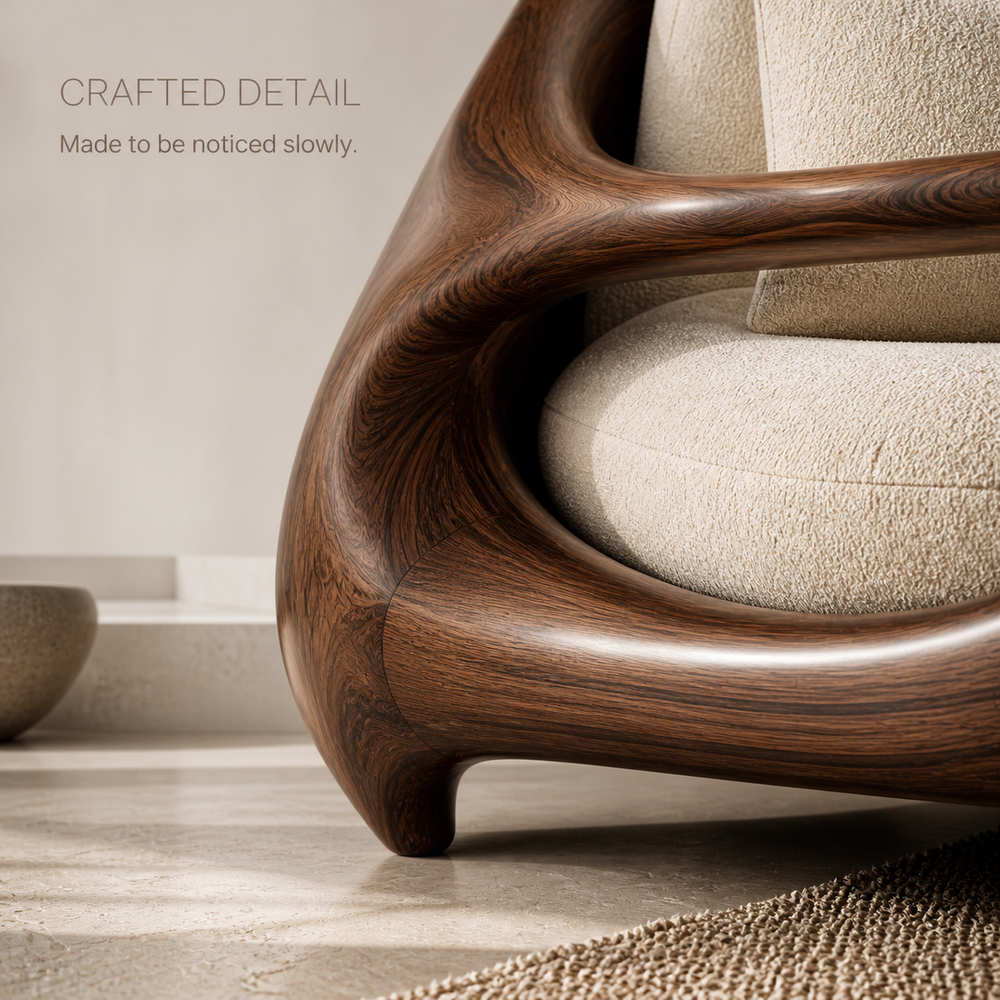 Alden Sculptural Natural Wood Lounge Chair - Design 019 - product image 06