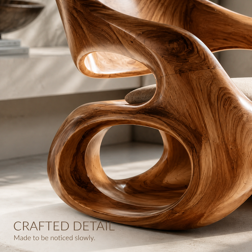 Alden Sculptural Natural Wood Lounge Chair - Design 020 - product image 06