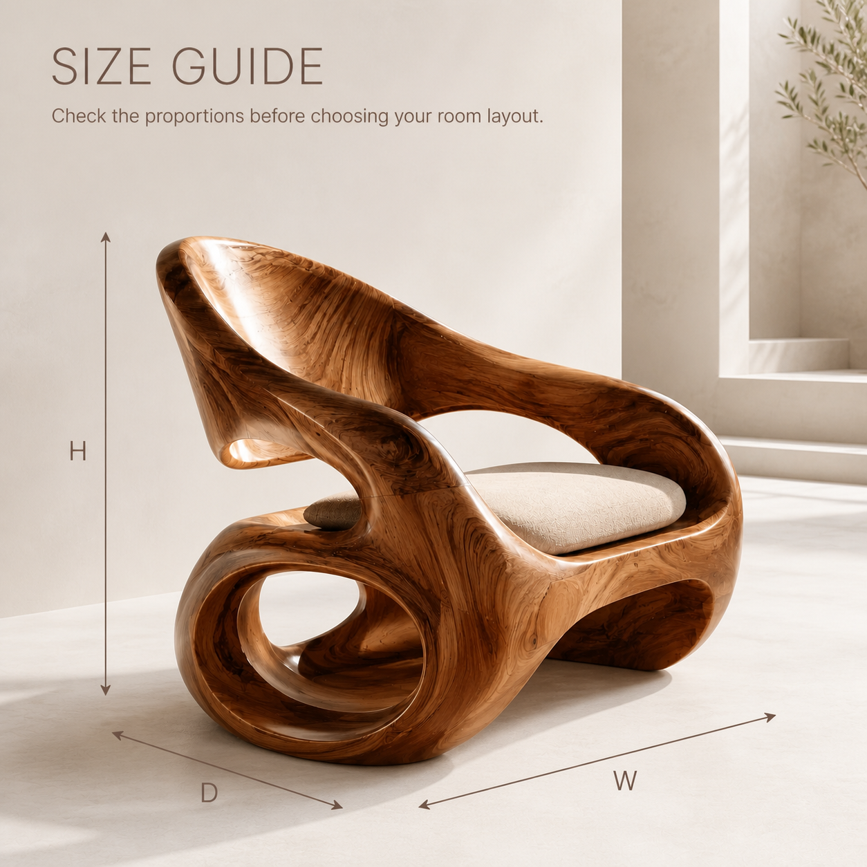 Alden Sculptural Natural Wood Lounge Chair - Design 020 - product image 08