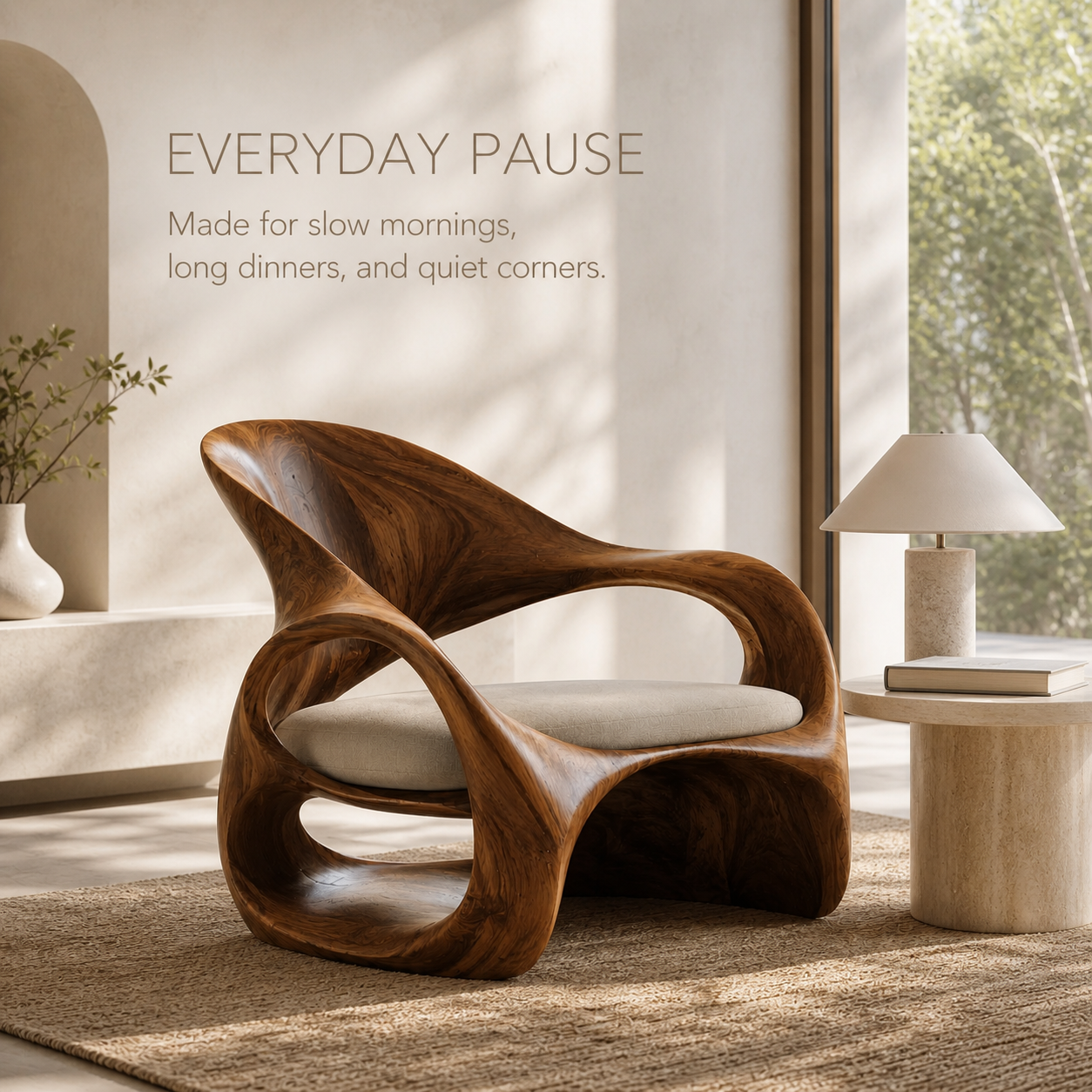 Mira Organic Natural Wood Lounge Chair - Design 021 - product image 07
