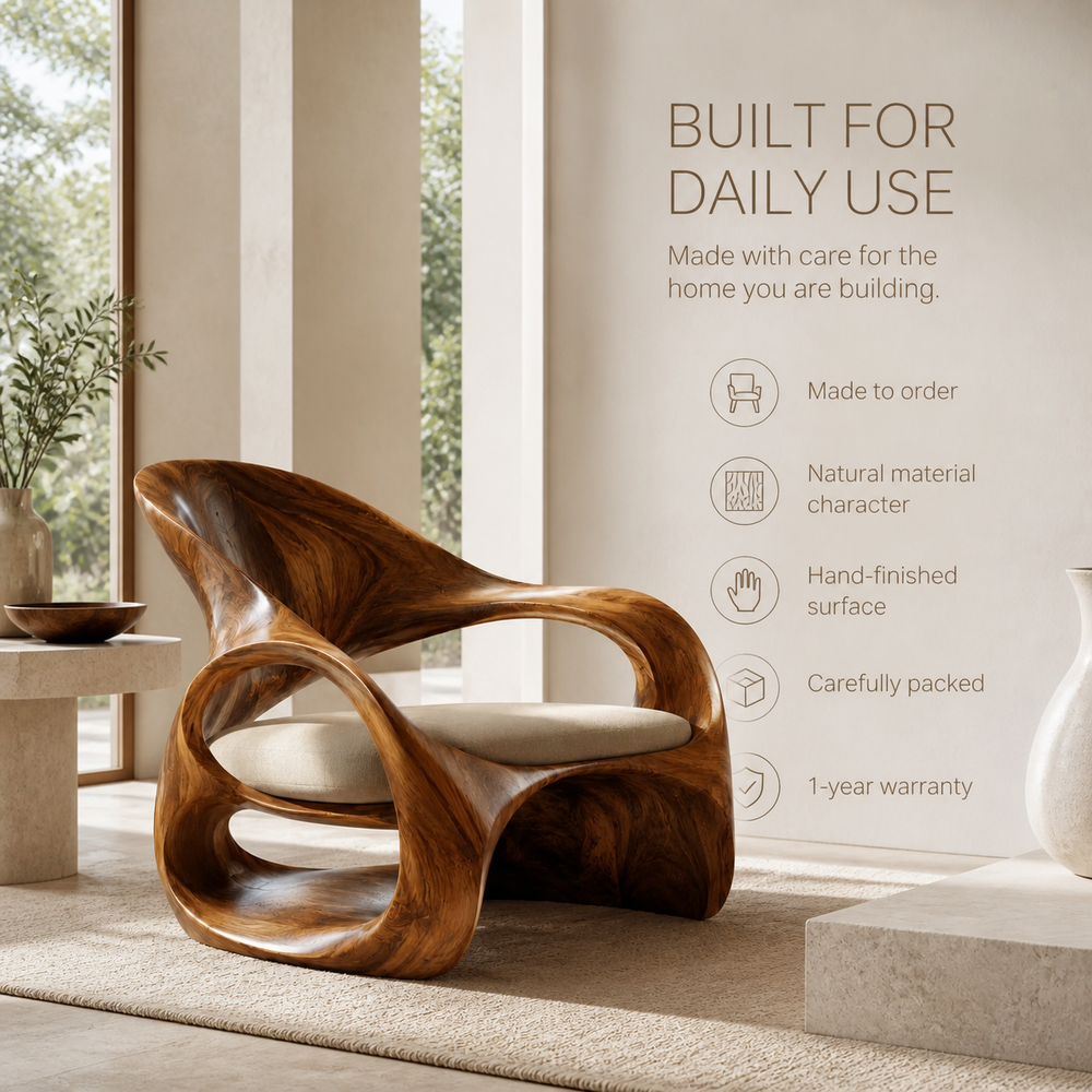 Mira Organic Natural Wood Lounge Chair - Design 021 - product image 09